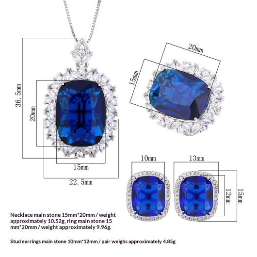Traje Elegante para Mujer con Espinela Azul Simulada - Image 7