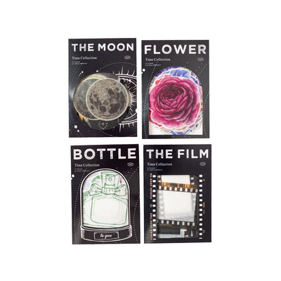 A collection of retro-style washi stickers featuring moon phases, planets, and celestial designs in various shapes and sizes. - Image 5