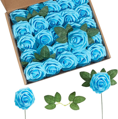 Rosas de Espuma PE con Tallo y Hojas - 25 Flores Decorativas para Bodas y San Valentín - Image 11