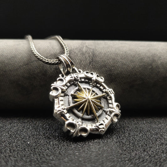 Dije Brújula Profundidades Plata 925 para Hombre