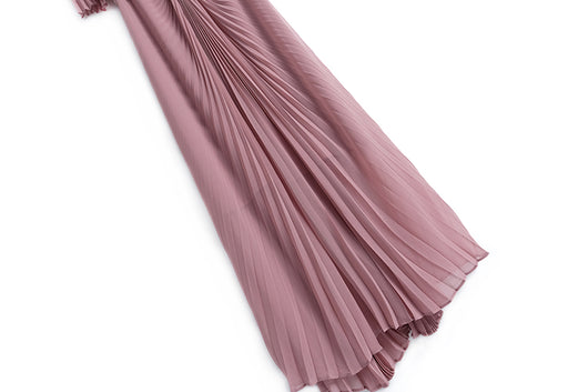 Vestido Elegante con Pliegues y Detalle Floral en la Cintura - Image 36
