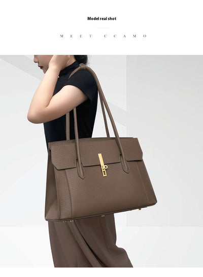 Bolso Tote de Gran Capacidad en Color Sólido para Mujer - Image 19