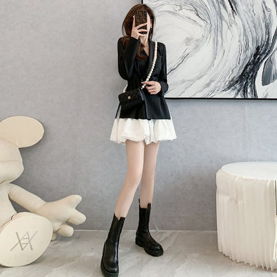 Conjunto de Traje Ejecutivo Blanco con Falda Corta para Mujer - Image 8