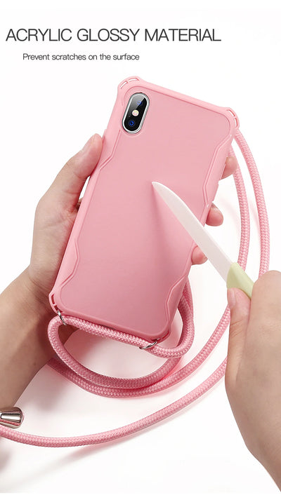 Funda de Celular Apple con Cadena Colgante en Colores Caramelo - Image 11