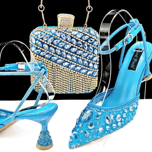 Sandalias de Tacón Alto con Strass y Bolso a Juego con Borlas 3D - Image 13
