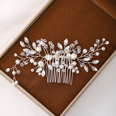Peineta de Cristal y Perla - Tocado Artesanal Elegante - Image 3