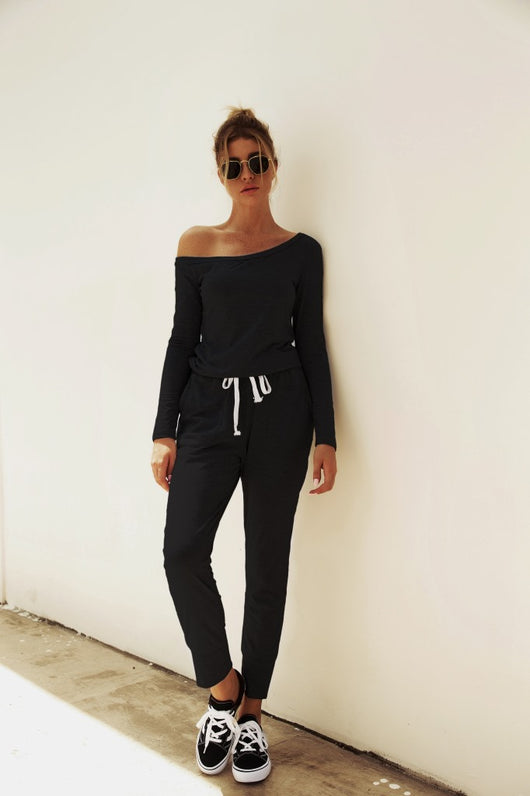 Jumpsuit Casual de Manga Larga con Hombros Descubiertos - Image 7