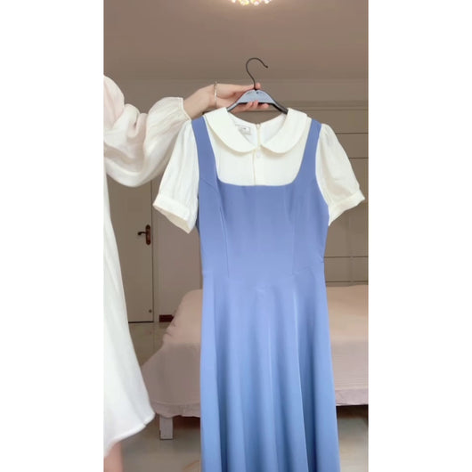 Vestido Falsa Dos Piezas Salt Sweet Estilo Universitario - Image 14