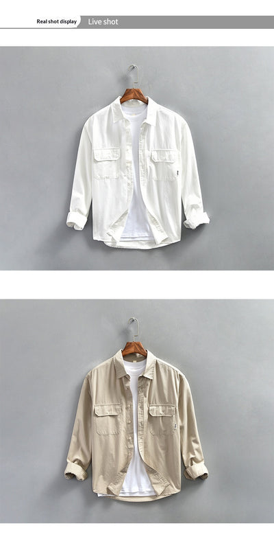 Camisa Casual Oversize de Manga Larga para Hombre - Estilo Minimalista - Image 14