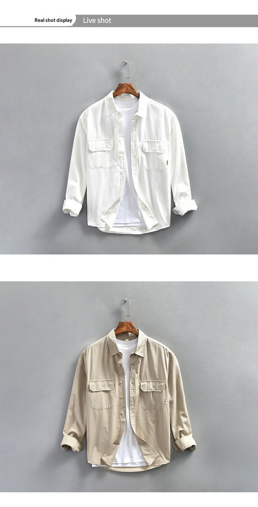 Camisa Casual Oversize de Manga Larga para Hombre - Estilo Minimalista - Image 14