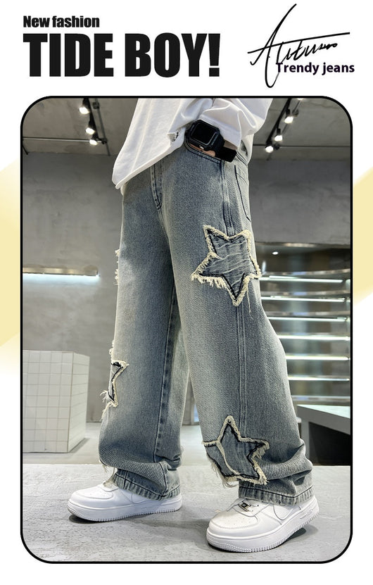 Jeans Anchos Pentagrama para Niños - Estilo Moderno y Cómodo - Image 21