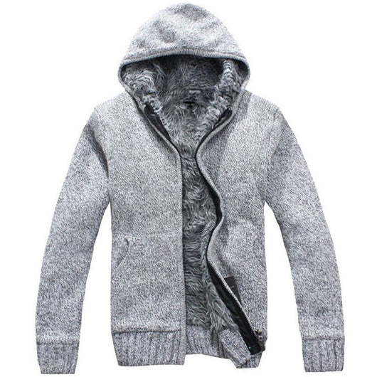 Cardigan con Capucha Coreano Slim Fit en Punto - Image 3
