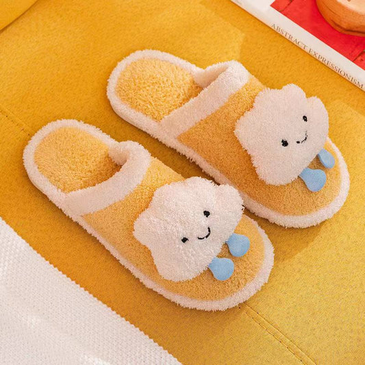 Pantuflas de Algodón para Mujer - Diseño Pareja Adorable para Casa