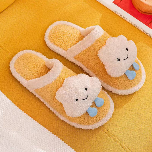 Pantuflas de Algodón para Mujer - Diseño Pareja Adorable para Casa