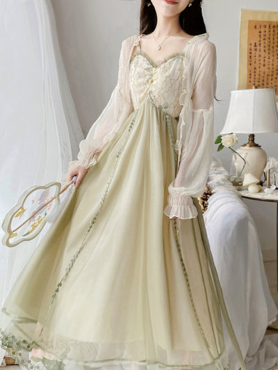 Vestido Elegante con Encaje de Hada y Patchwork de Malla - Image 15