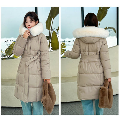 Abrigo Acolchado de Plumas con Cuello de Piel Sintética - Estilo Coreano Suelto - Image 24