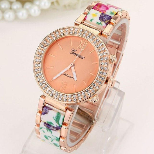 Reloj de Mujer de Aleación Cerámica con Doble Fila de Cristales Estilo Ginebra - Image 6