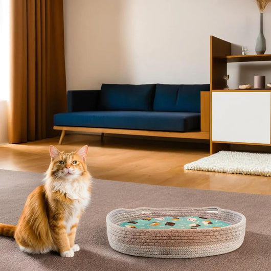Cama Redonda de Mimbre para Gatos - Nido Donut Refrescante y Lavable - Image 11
