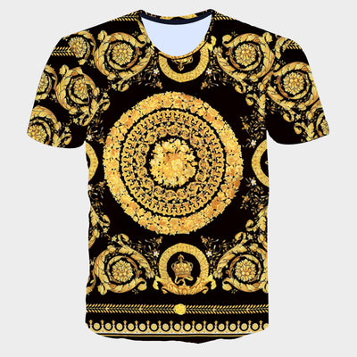 Playera Manga Corta para Hombre con Estampado de Letras a Rayas