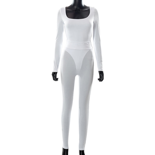 Jumpsuit Elegante de Manga Larga en Colores Sólidos - Image 9