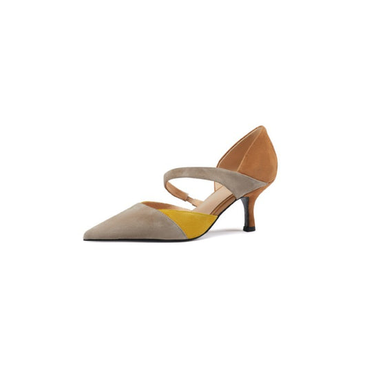 Zapatos de Tacón Stiletto Puntiagudo con Combinación de Colores para Mujer - Image 6