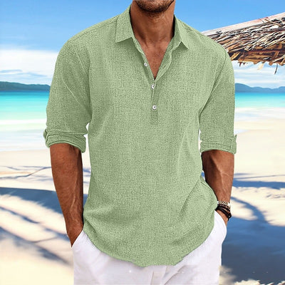 Camisa Holgada de Cáñamo y Algodón para Hombre - Talla Grande - Image 4