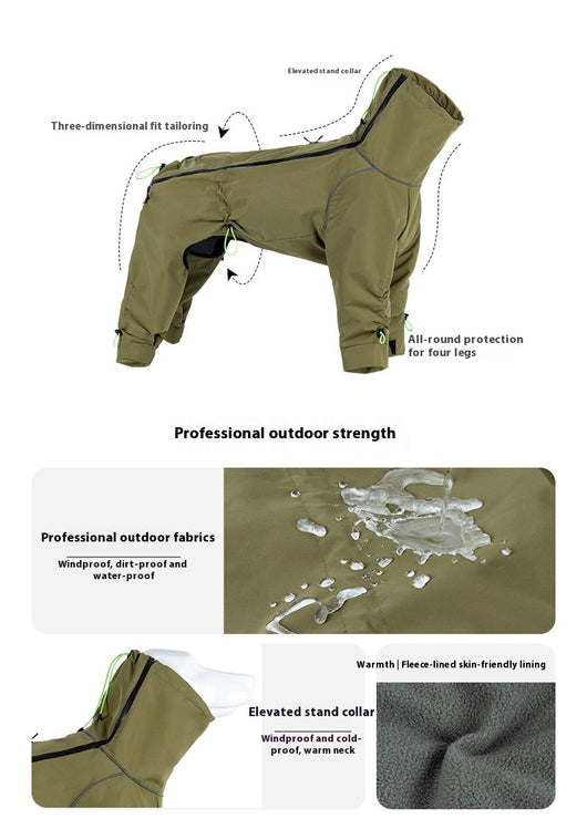 Abrigo Impermeable para Perros Grandes con Cuello Alto y Protección Térmica - Image 16