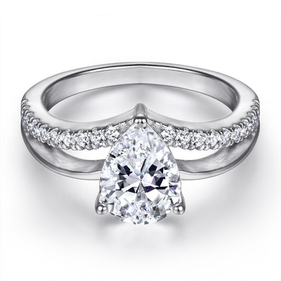 Anillo de Plata con Diamante Simulado en Forma de Gota para Mujer - Image 6