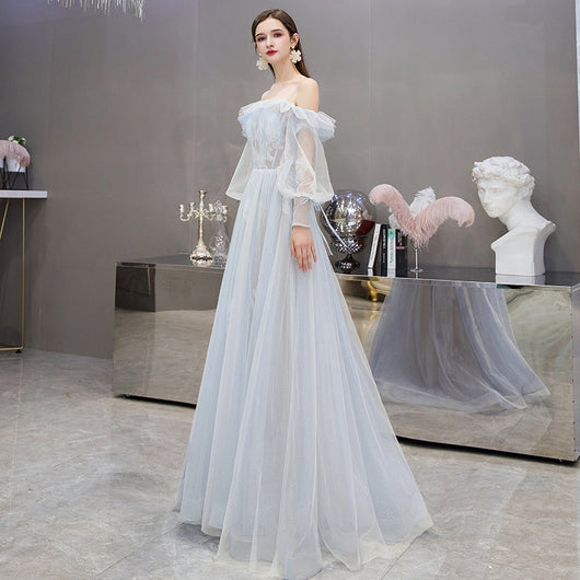 Vestido de Noche Elegante Hombro Asimétrico Estilo Hepburn para Ceremonias - Image 12