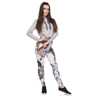 Pantalones Cortos Cropped con Estampado de Tinta - Image 6