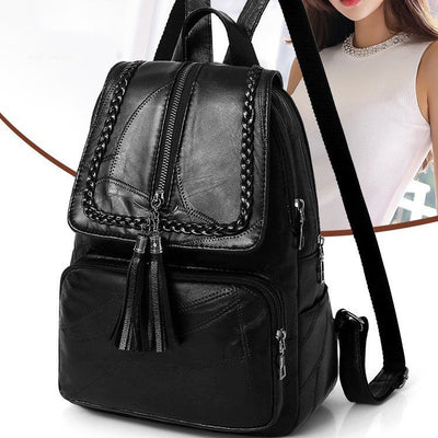 Mochila de Cuero PU con Flecos para Mujer - Estilo Casual y Funcional - Image 6