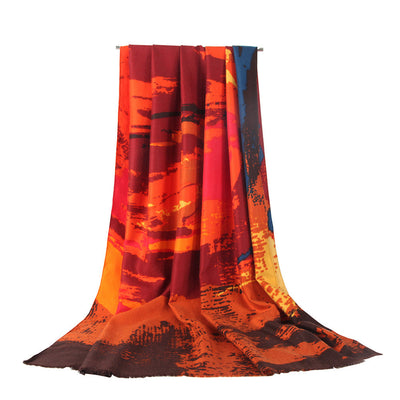 Pañuelo de Satén Estampado Doble Cara con Diseño Graffiti - Image 16