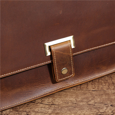 Bolso Bandolera Vintage de Cuero Crazy Horse para Hombre - Image 8