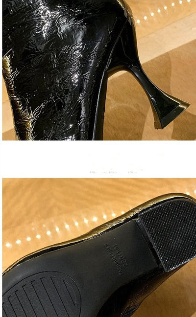 Botas Martin de Cuero Charol con Punta Fina y Forro Polar para Mujer - Image 17