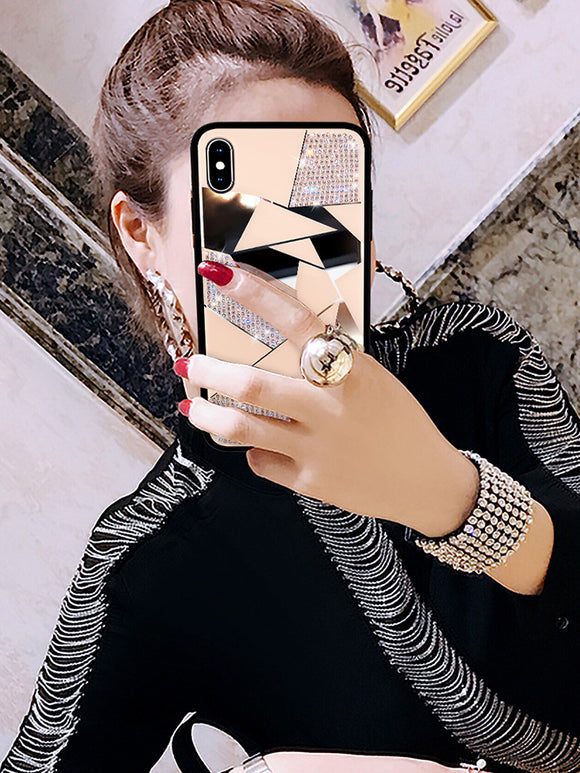 Funda para iPhone con Espejo y Cristales Brillantes