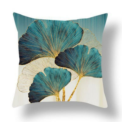 Funda de Almohada Terciopelo Melocotón con Estampado Ginkgo - Image 2
