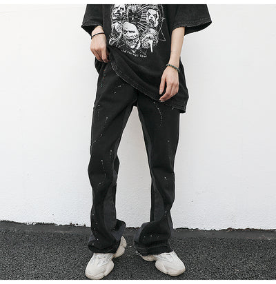 Pantalón Denim Reconstruido con Efecto Salpicado