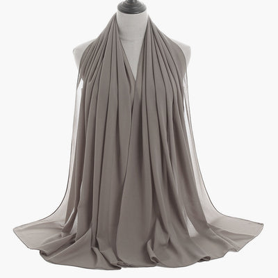 Hijab Chiffón Perlado Monocromático 70x180cm - Image 49