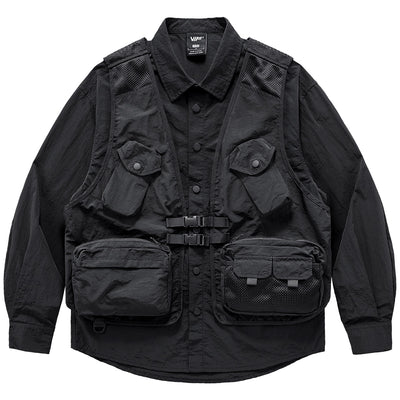 Chaleco Funcional Multibolsillos para Hombre con Diseño Patchwork - Image 3