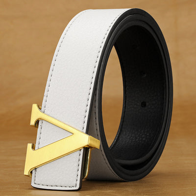 Cinturón de Cuero para Hombre con Hebilla de Letras - Image 24