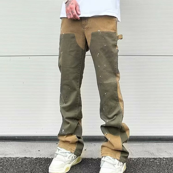 Pantalones de Trabajo Denim Elásticos Efecto Desgastado
