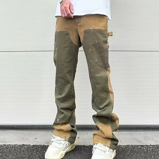 Pantalones de Trabajo Denim Elásticos Efecto Desgastado