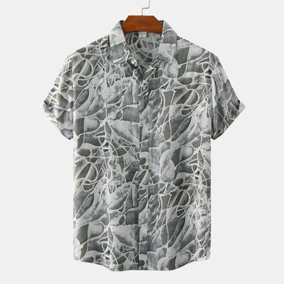 Camisa Retro Holgada de Manga Corta para Hombre Talla Grande - Image 10