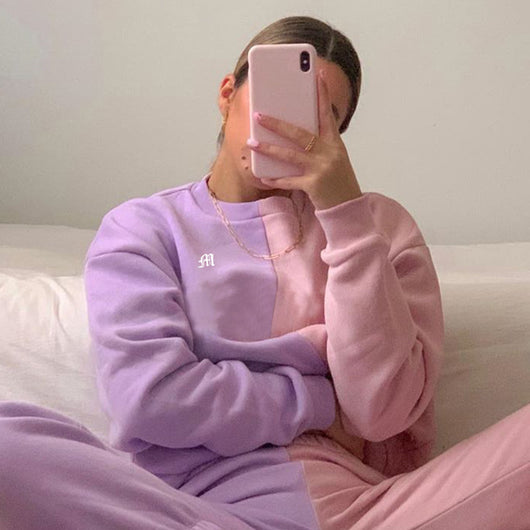 Conjunto de Sudadera y Pantalón con Bordado de Letras y Costuras Contrastantes - Image 15