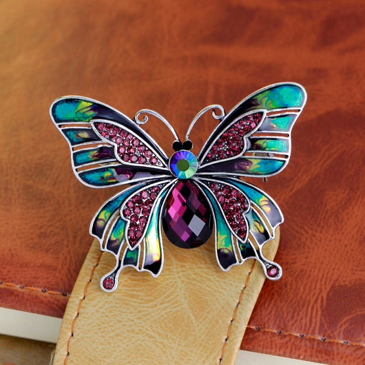 Broche Vintage Mariposa Esmaltado con Efecto Goteo - Image 8