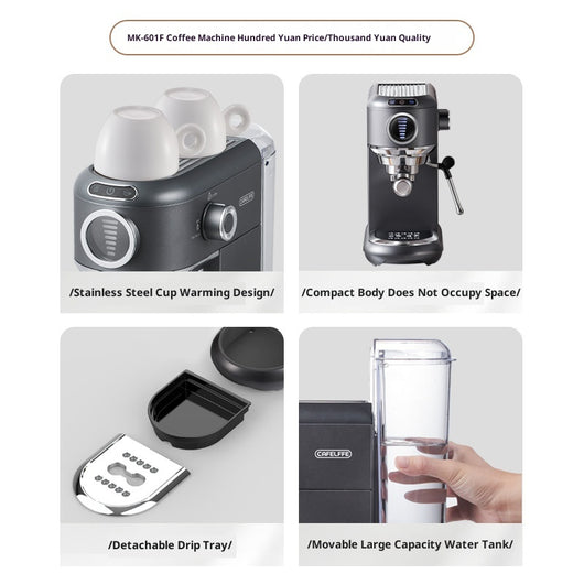 Cafetera Espresso Automática y Semiautomática con Vaporizador de Leche - Image 4