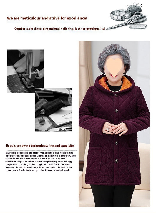 Abrigo de Pana Acolchado Estilo Occidental para Adultos Mayores - Image 18
