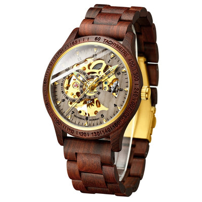 Reloj Mecánico Automático Hueco de Sándalo para Hombre - Image 11