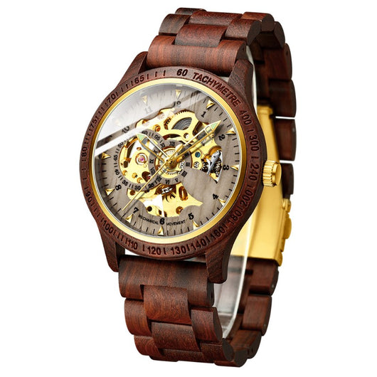 Reloj Mecánico Automático Hueco de Sándalo para Hombre - Image 11