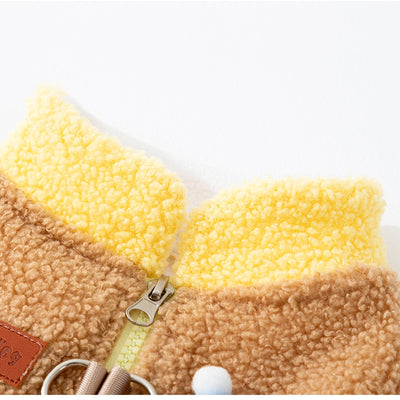 Abrigo Polar para Perros Pequeños con Osito Bordado y Bolsillos Escoceses - Image 3